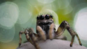 A Zebra jumping spider featured in the David Attenborough secret garden Lake District documentary.